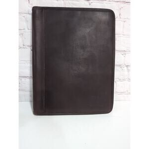 RARE Coach USA Rugby Logo Brown Leather Portfolio Notepad Holder Folio 12.5 X 10